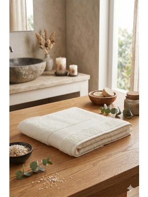 Özdilek Colurist Silgi Banyo Havlusu 90X150 cm %100 Pamuk Krem