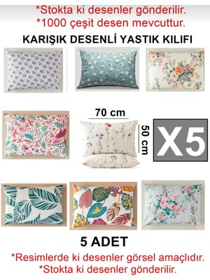 Özkent Ev Tekstil Yastık Kılıfı Desenli 5 Adet