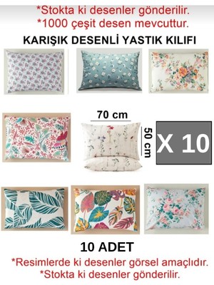 Özkent Ev Tekstil Yastık Kılıfı Desenli 10 Adet