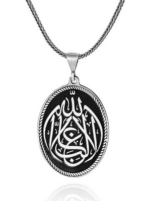 Avensyy Gümüş La Galiba Illallah Yazılı Gümüş Kolye