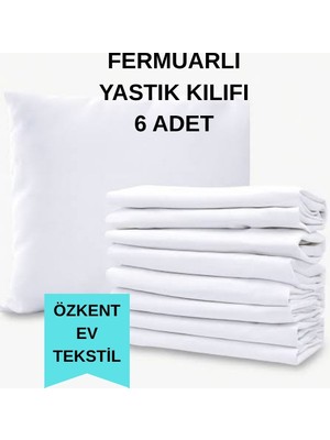 Özkent Ev Tekstil Yastık Kılıfı Beyaz 6 Adet