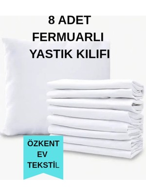 Özkent Ev Tekstil Yastık Kılıfı Beyaz 8 Adet