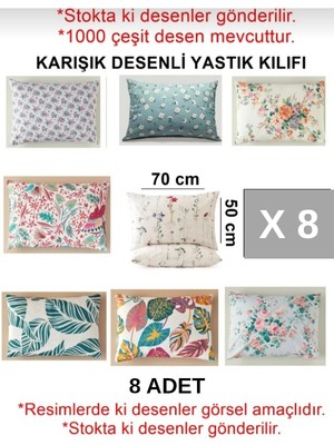 Özkent Ev Tekstil Yastık Kılıfı Desenli 8 Adet