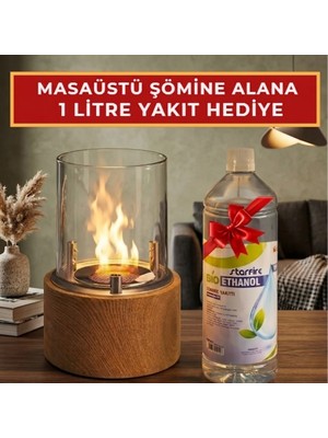 Starfire Tophane Masaüstü Şömine + 1 Litre Bioethanol Yakıt Hediye