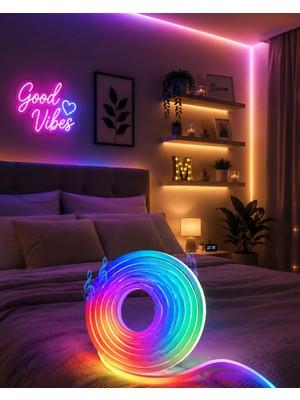 Alkasaz USB Girişli Rgb Neon Şerit LED Tv Oda Masa Dekor Işığı - ALKHBY9217-5584