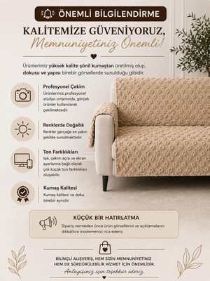 Higliving Kendinden Desenli Dolgun Şönil Koltuk Örtüsü Kaydırmaz Yıkanabilir - 170 X210 -