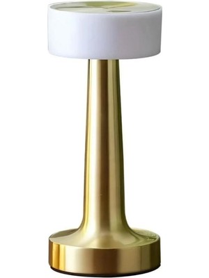 Sepetink Gold Kare Mantar Masa Lambası Şarjlı Dokunmatik LED Aydınlatma