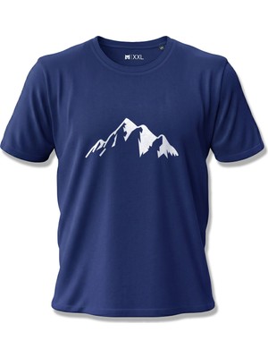 North Whiskers Dağ Silüeti Baskılı %100 Pamuklu Unisex Tişört