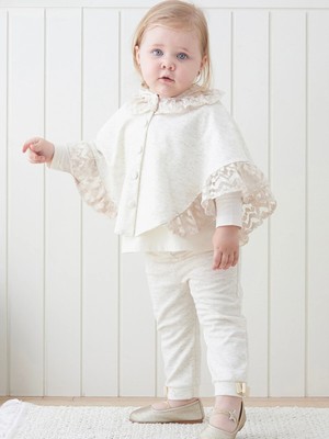 Mymio Bisiklet Yaka Uzun Kollu Kız Bebek Bluz, Bolero ve Pantolon 3'lü Takım