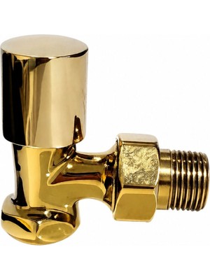 Termovan Radyatör Havlupan Vanası Köşe Tip 1/2'' Gold ( Altın )