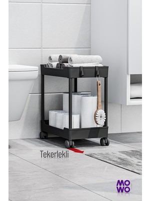 Empressco Mowo Home Mowo 2 Katlı Tekerlekli Banyo Rafı, Tuvalet Kağıtlık, Havluluk, Deterjanlık Makyaj Organizer - Fiyatı, Yorumları