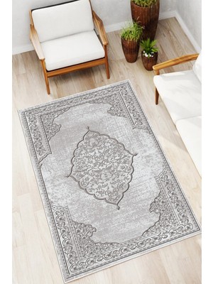 Mortapi Klasik Desen Baskılı Kaymaz Yıkanabilir Salon Oturma Odası Mutfak Antre Halısı Yolluk