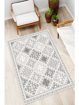 Mortapi Kilim Desenli Baskılı Kaymaz Yıkanabilir Salon Oturma Odası Mutfak Antre Halısı Yolluk