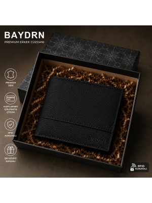 Baydrn Premium Erkek Cüzdanı - Rfıd Korumalı Şık Siyah Cüzdan