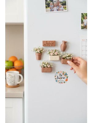 Empressco Bihome Ev Dekor & Hediyelik 4’lü Mini Vazo Buzdolabı Magnet Seti 3D Baskı Dekoratif Magnet Mutfak Süs (Çiçekler Dahil Değildir) - Fiyatı, Yorumları