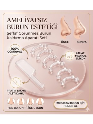 Lovyco Estetik Görünmez Burun Kaldırma Aparatı 3 Farklı Boyut ile Pratik Kullanım ve Konfor