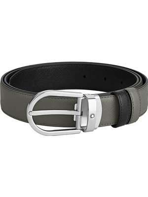 Montblanc At Nalı Tokalı Orta Boy 30 mm Çift Taraflı Deri Kemer 220019