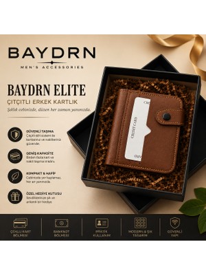 Baydrn Elite Çıtçıtlı Erkek Kartlık Cüzdan