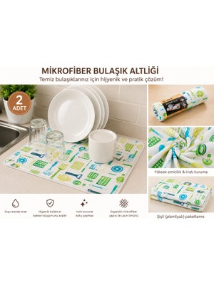 Barotti Mikrofiber Tezgah Üstü Bulaşık Kurulama Matı
