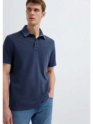 Mavi Yaka Detaylı Lacivert Polo Tişört 0613659-70490