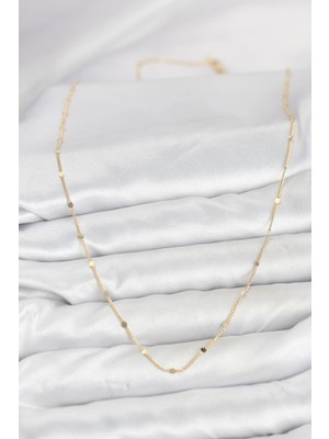 Aycer cm 14K Gold Renk Ezme Pul Model 60 cm Kadın Kolye - Lisinya