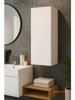 Empressco Egecan Mobilya Duvara Monte Tek Kapaklı 3 Raflı Banyo & Kiler Dolabı – Beyaz/suntalam, 85×30×30 cm - Fiyatı, Yorumları