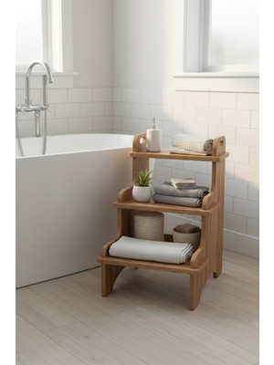 Empressco Wooden Factory 3 Basamaklı Ahşap Tabure Çocuk Banyo Wc Lavabo Merdiven Yükseltici - Fiyatı, Yorumları