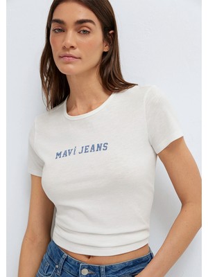 Mavi Mavi Jeans Basılı Ekru Tişört 1614379-70057