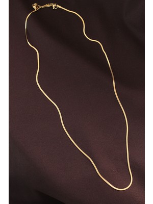 Aycer Çelik Gold Renk 60 cm Ince Italyan Zincir Kolye - Lisinya