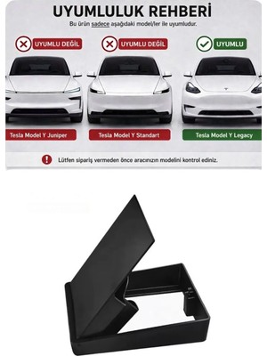 Li Parts Tesla Model Y ve Model 3 Kolçak Gizli Saklama Kutusu-Juniper Uyumsuz