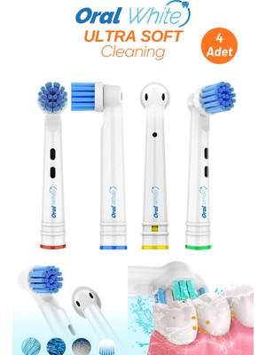 Oral White Ultra Soft 4 Adet Yedek Başlık Ekstra Yumuşak Kıl ile Hassas Ağız Temizliği