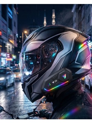 tp Şarjlı Motosiklet Kask Intercom Kulaklık Bluetooth 5.3 Teknolojisi - Lisinya