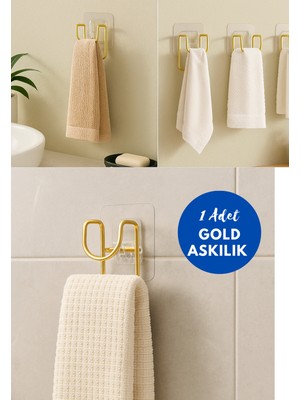 Empressco Bre Home Gold Yapışkanlı Askılık – Delmeden Montaj, Çift Kancalı Paslanmaz Banyo ve Mutfak Havluluk - Fiyatı, Yorumları