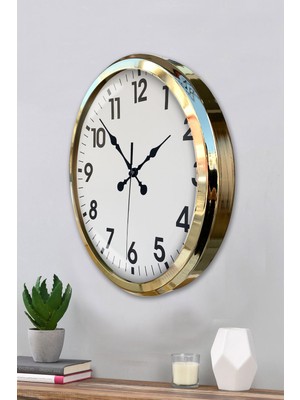 Yazline Global Gold Standart 52 cm Metal Zarif Duvar Saati