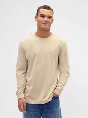 Gap Erkek Krem Everyday Soft Bisiklet Yaka T-Shirt