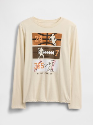 Gap Erkek Çocuk Krem Grafik T-Shirt