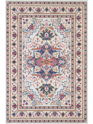 Cool Halı Private Xw Renkli Etnik Halı Anadolu Motifli Çiçek Desenli Şönil Doku Vintage Bohem Şık Salon Halısı