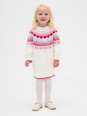 Gap Kız Bebek Kırık Beyaz Bebek & Küçük Çocuk Fair Isle Kazak Elbisesi
