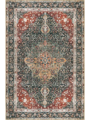 Cool Halı Private Xw Kestane Rengi Vintage Halı Bohem Etnik Desenli Şönil Dokuma Yıkanır Klasik Salon Halısı