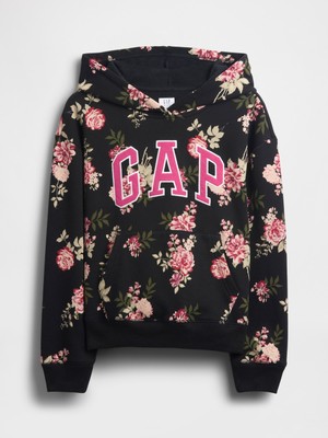 Gap Kız Çocuk Siyah Relaxed Gap Logo Sweatshirt