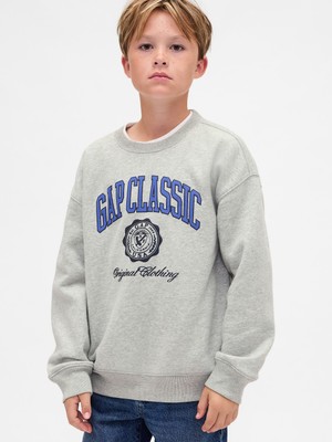 Gap Erkek Çocuk Gri Vintagesoft Relaxed Logo Sweatshirt
