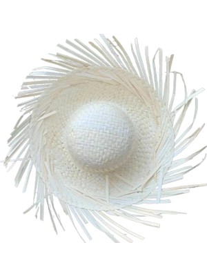 Sb Shopping Tropikal Parti Beyaz Hasır Hawaii Şapkası 13X36 cm