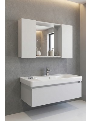 Empressco Bagax Aynalı Banyo Dolabı | Yan Kapaklı Orta Raflı Duvar Dolabı 52X90X14CM - Fiyatı, Yorumları