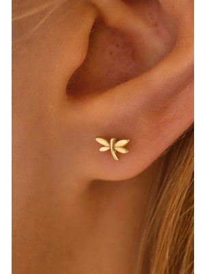 Moom Mücevherat 14 Ayar Altın Vidalı Yusufcuk Tragus Küpe