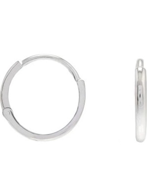 Moom Mücevherat 14 Ayar Altın Minimal Gizli Kilit Halka Küpe 1.1 cm