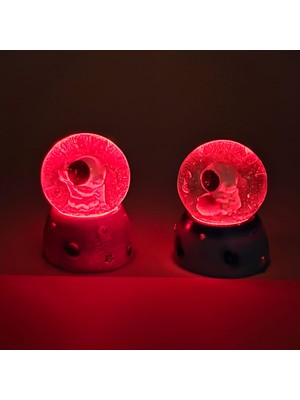 Ozcmax Mini Boy Sevimli Astronot Tasarımlı Işıklı Kar Küressi