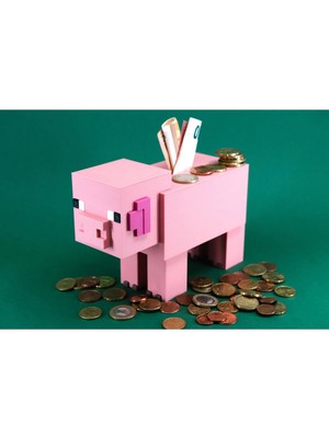 Oko Design Minecraft Domuz Figürü Kumbara ve Dekor (15CM)