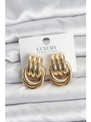 Avensyy Gold Renk Halka Modelli Pirinç Kadın Küpe