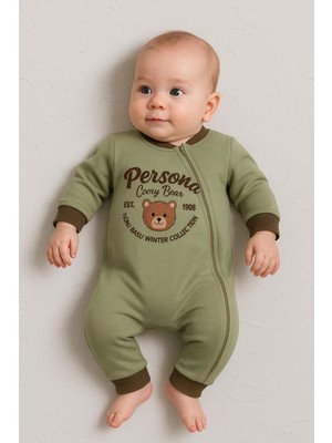 Beruflic Persona Bear Nakışlı % 100 Pamuk Erkek Bebek Tulum