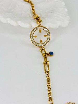 Freedom Storee Zirkon Taşlı Çelik Çelik Bileklikler 17 + 4 Cm  - KBL0361